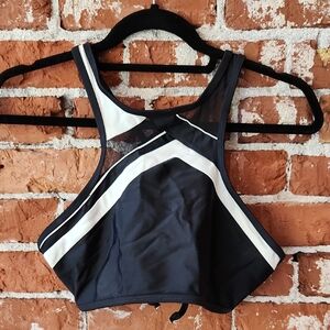 Black and White Women's Sports Bra